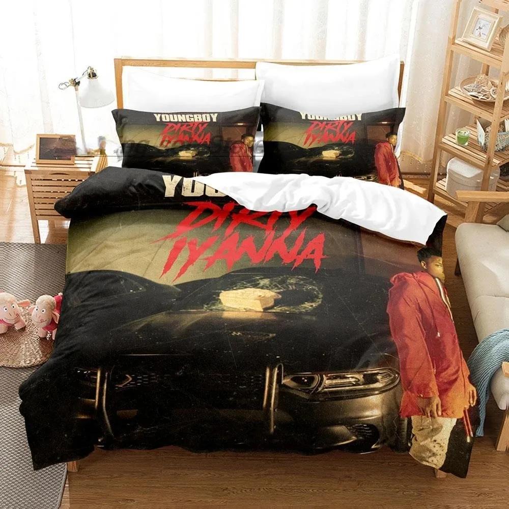Rap YoungBoy Never Broke Again Bettwäsche-Set Einzelbett Twin Full Queen King Size Bett-Set Aldult Kind Schlafzimmer Bettbezug-Sets 3D-Druck