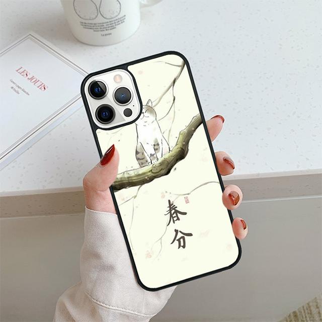 Japanese Cat Culture Aesthetic Art Phone Case For iPhone 17 Air 14 15 16 13 12 Cover For Apple Pro Max Plus