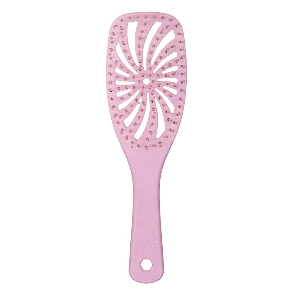 

Thick Straight Detangling Hair Brush Wet Dry Curly Scalp Massage Comb Spirals Hairbrush Ladies розовый
