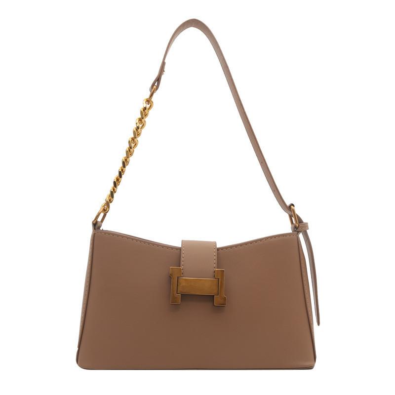 Fashionable Ladies Shoulder Bag Pu Material Urban Simple Style Crossbody Handbag хаки