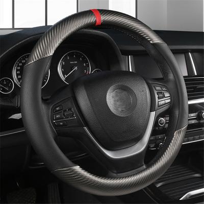 Poťah volantu z kože z uhlíkových vlákien Priedušný Protišmykový Interiérové doplnky 38cm pre BMW F30 F31 F07 F10 E90 E91 E92 E87