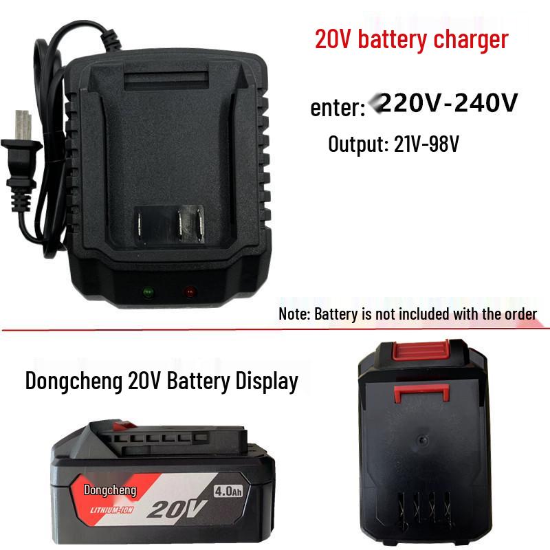 Зарядное устройство и инструменты Dongcheng 18В/20В: Углошлифовальная машина, Перфоратор, Электрический гайковерт, Базовое зарядное устройство и Аксессуары