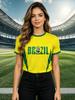 Brasilien Stil 3D Druck T-Shirt Outdoor Sport Kurzarm T-Shirts Lässige Rundhals Lockere Oberteile Sommer Trend Kleidung Streetwear
