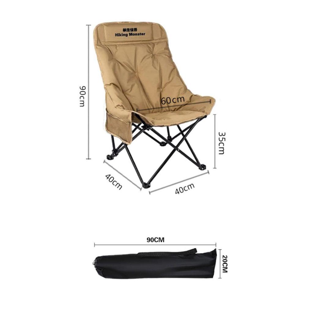 High Back Moon Chair Foldable Padded Folding Camping Stable Structure