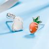 Charming Asymmetrical Rabbit Carrot Earrings: Cute, Creative, Versatile Cartoon Design for Women