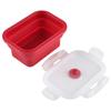 350ml Rectangle Silicone Bento Box Collapsible Lunch Box Microwave Food Container (Red)