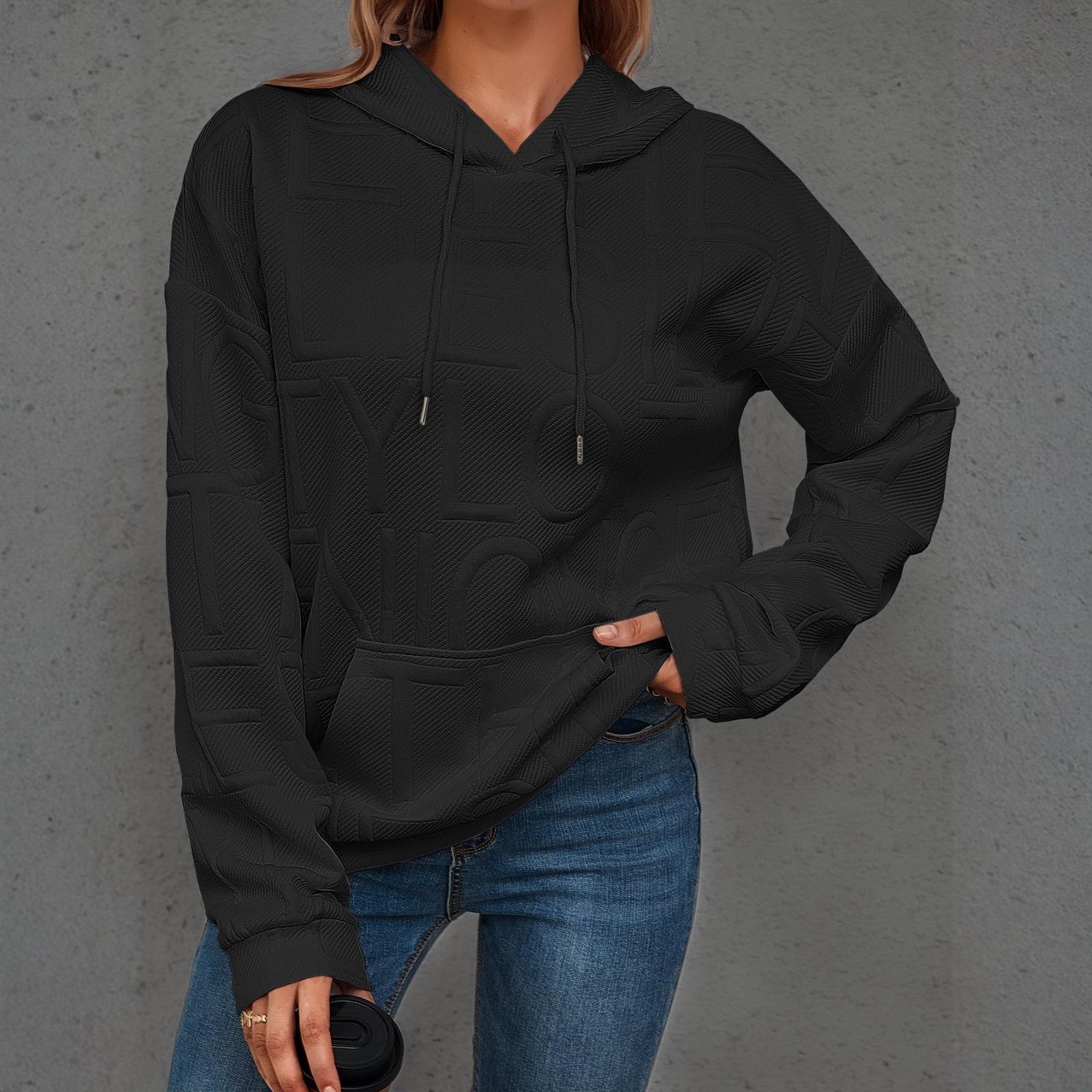 

Women Tops Long Sleeve R-Neck Shirts Fall Fashion Casual Business Tunic Blouses L чорний