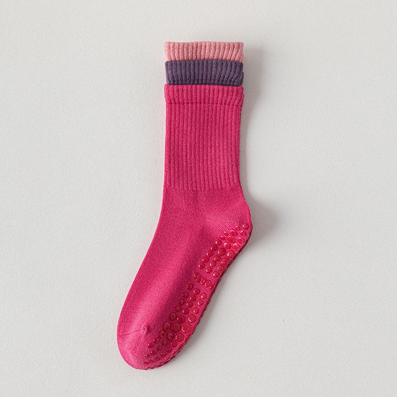 Women's Spring and Autumn Trend Yoga Running Coloupe Breathable Sweat Absorbing Exercise Tube Socks