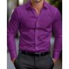 Camicia da uomo a righe stampata, sottile, leggermente elastica, a maniche lunghe, per primavera e autunno, versatile, top casual