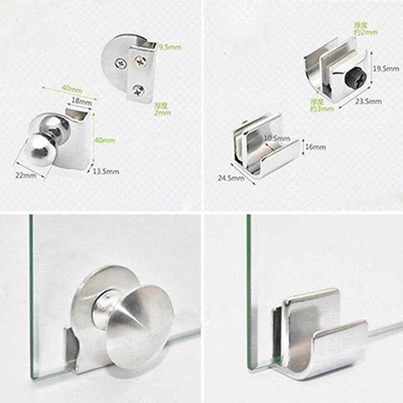 Glass Clip Cabinet Pulls Handle Office Door Display Drawer Pull Button Furniture For Home