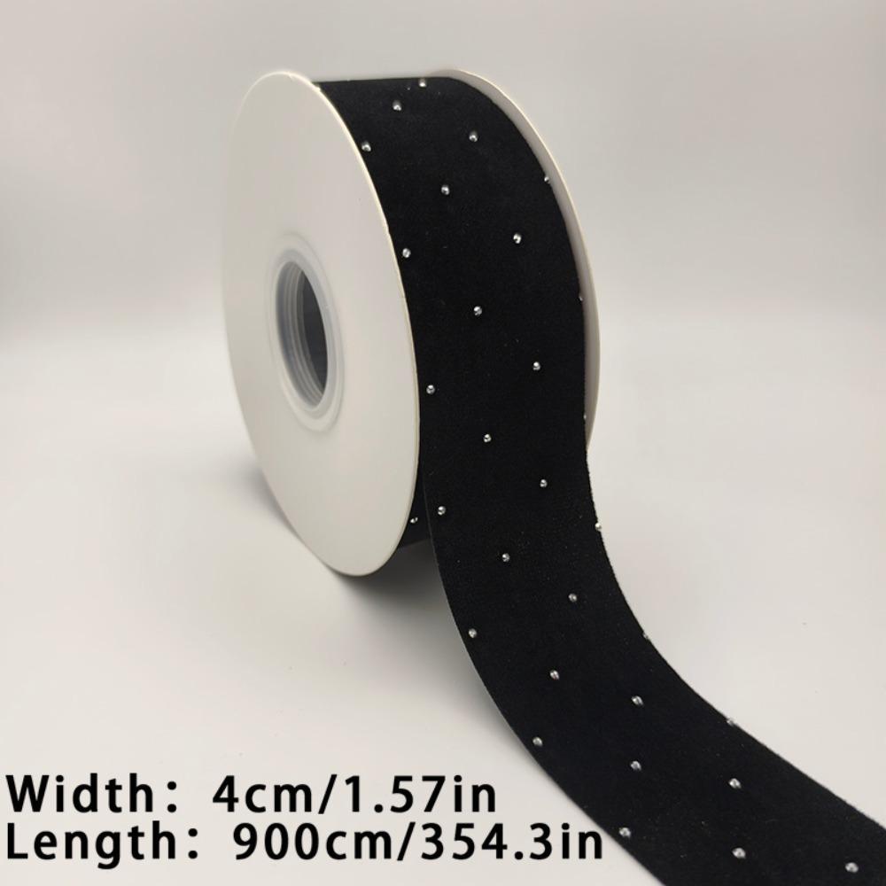 Party Ornament Flocking Flocking Ribbon Soft Sparkling Diamond Decor Webbing Glitter Design Hotfix Rhinestone Gift Wrapping