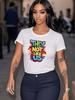Unisex's Letter Print Round Neck T-Shirt, Fashion Casual Crew Neck T-shirt for Daily Holiday Vacation Outdoor Wear