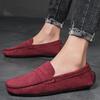 Men's European & American Suede Leather Slip-On Loafers - Casual Driving & Lazy Shoes