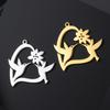 My Shape 5 pcs Flower Hummingbird Pendants Animal Birds Charms for  Necklace Keychains Stainless Steel Jewelry Making DIY Gifts