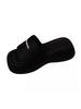 Slippers with Skirts, Summer Muffin Thick-bottomed One-word Drag, Women's Year Increases, Black Outer Wear Sandals, Korean Version Trend