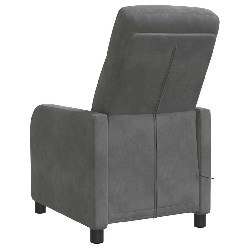 Massage Recliner Dark Gray Velvet (V)