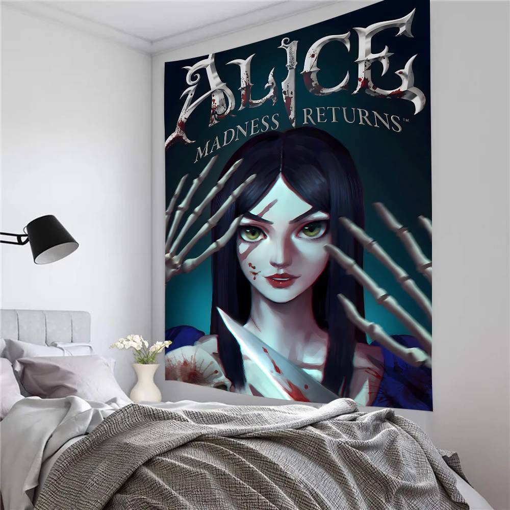Game AAlice Madness Returns Theme Backdrop Party Decorations Baby Shower Hula Girls Party Props Banner Shooting