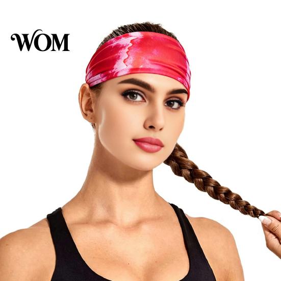 Moisture-wicking Hairband Athletic Headband, Tie-Dye Gradient Sports Anti-Slip Elastic Breathable Sweat-Wicking Comfortable Sweat-absorbent