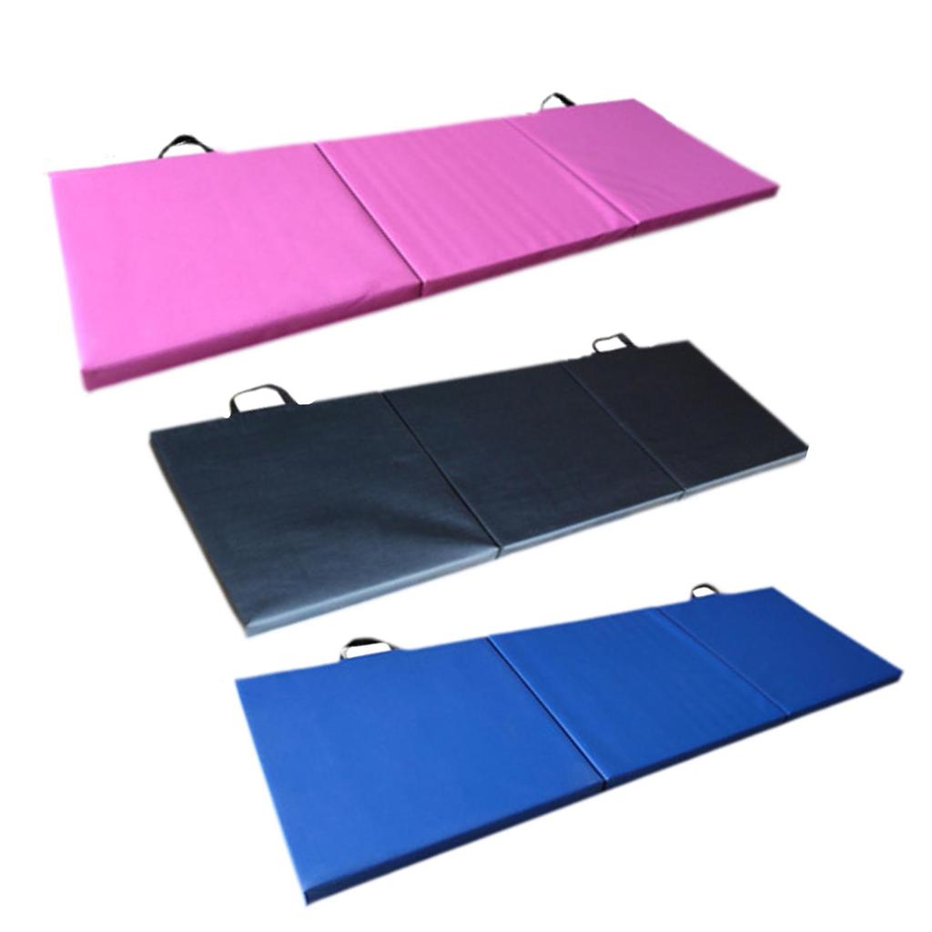 Three Fold Folding Exercise Mat Pilates Mat PVC Leather Anti Tear Fitness Mat for Aerobics Cardio Training Yoga Fitness Home Gym