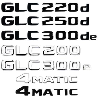 Car Tail Trunk Letters Logo Emblem Badge Sticker Mercedes Benz GLC Class X253 4MATIC GLC300de GLC300e GLC350e GLC250d GLC300