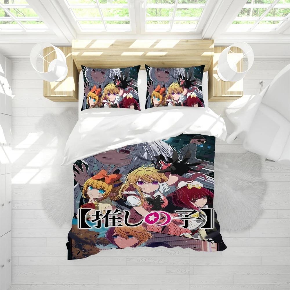 O-Oshi No Ko 3 Anime Bettwäsche-Set Weich Gewaschenes Bett 3-teilig Sommer Bequem Studentenwohnheim Zuhause Babybettwäsche Bestseller