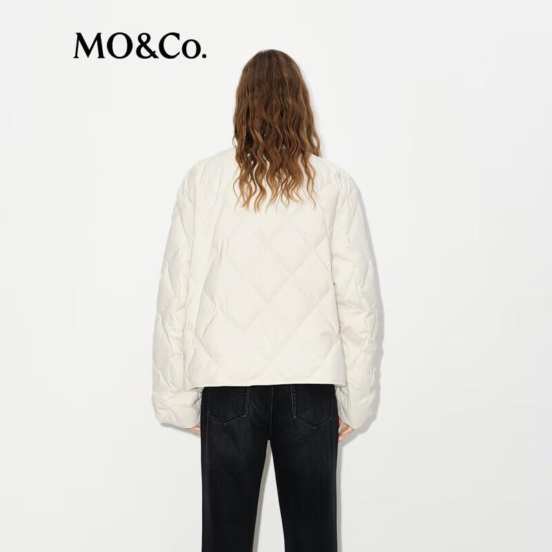 MO&Co. Women's 2-Piece Diamond Quilted 90% Duck Down Jacket with Scarf