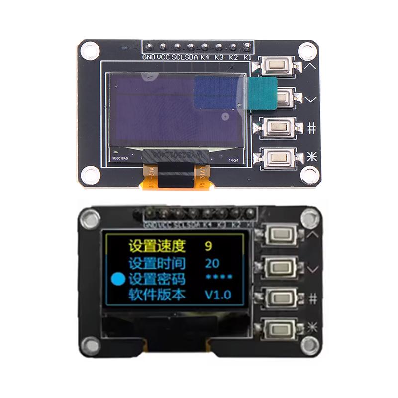 0.96-Inch Oled Display Screen White/Blue 12864 Screen Module With Matrix 4 Key Interfaces Keyboard Iic Ssd1315