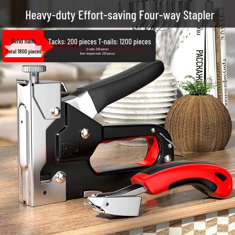 U-Shaped Manual Nail & Stapling Gun for Bookbinding and Woodworking