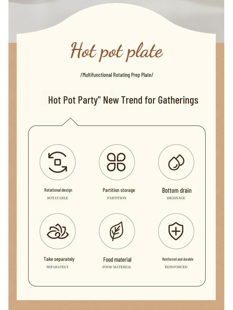 Rotatable Kitchen Prep Plate with Compartmented Draining Basket