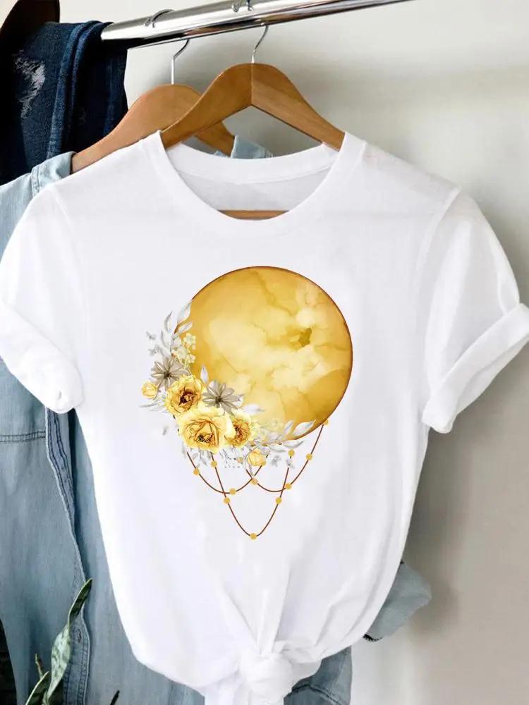 

90s Tee Women T-shirt Summer Short Sleeve Print Clothes Graphic T Shirt Feather Painting Bird Clothing Fashion Female Top S