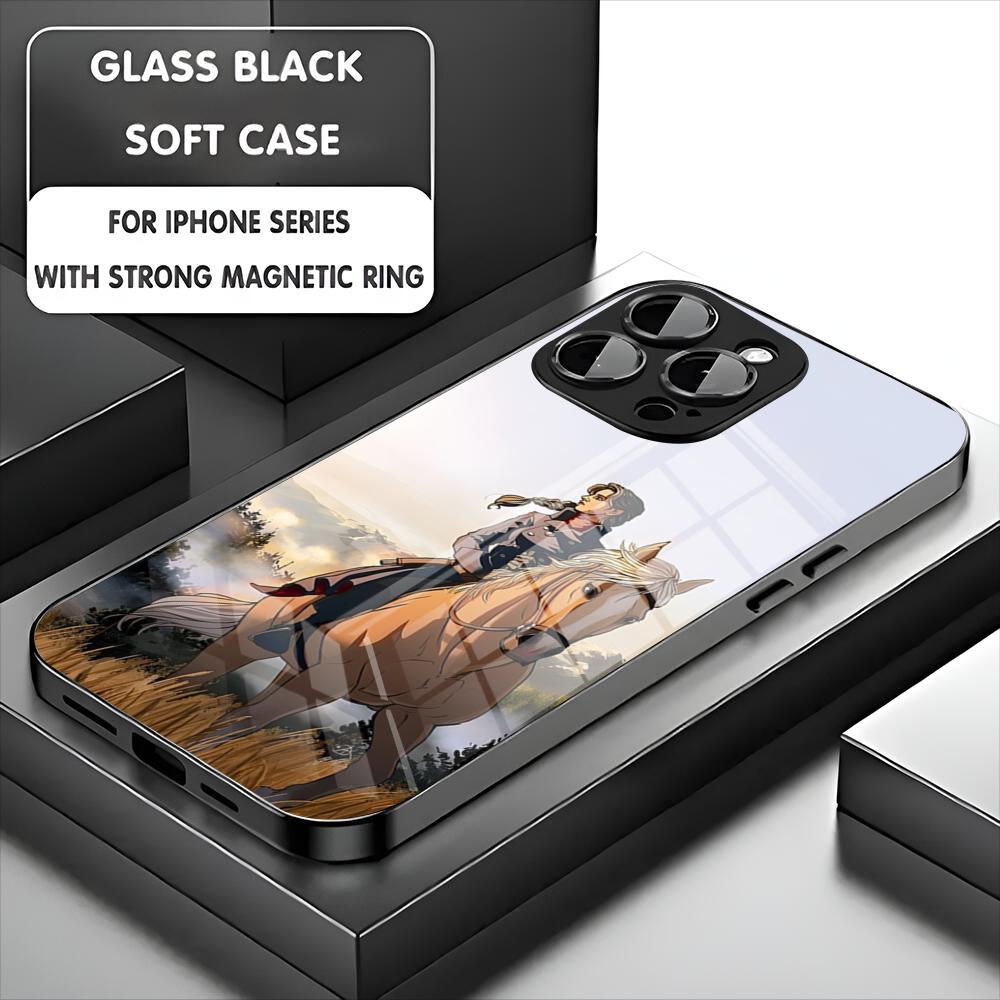 Cool Girl Riding A Horse Phone Case For Iphone 17 16 15 14 13 11 12 Pro Max Mini Plus Magnetic Glass Phone Cover