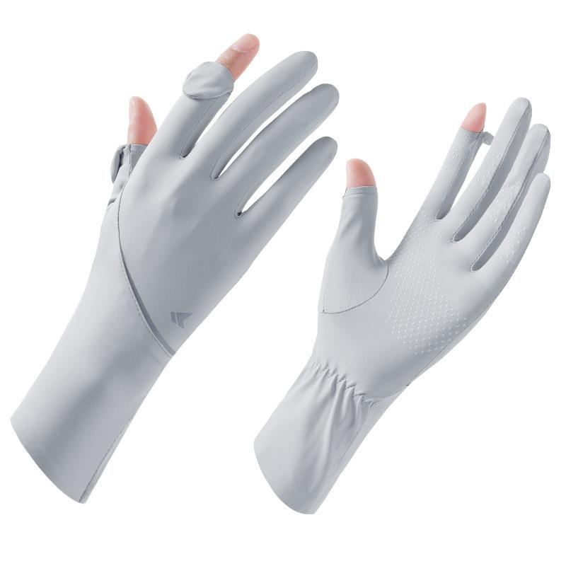 Summer thin sunscreen gloves women's UV protection touch screen cycling non-slip breathable ice silk sunscreen gloves summer