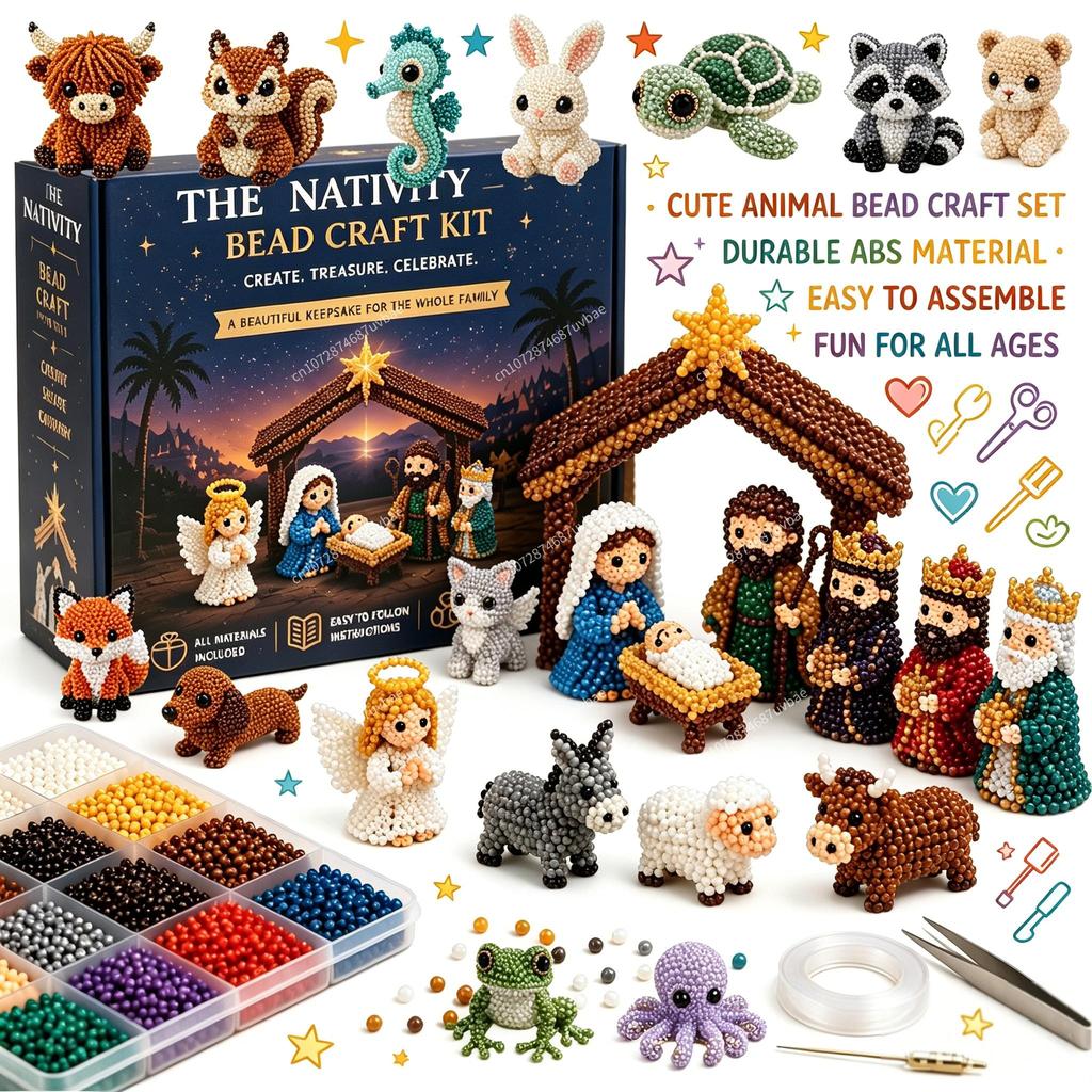 DIY 3D Beaded Animal Craft Set Creative Handmade Mini Animal Beading Kit With Detailed Instructions For Adults Teens Beginner