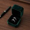 Velvet Jewelry Box, Dark Green Suede Flip Cover Hard Case, Scratch-Proof Shock-Proof Organizer, Jewelry Storage Box for Travel