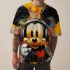 Hot Selling Fashion New Bizarre Mickey Outdoor Sports Casual Round Neck Short Sleeved Loose Shirt Y2K Clothing Plus Size