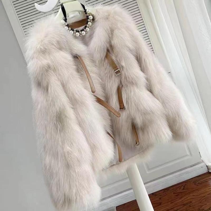 Winter new Toka imitation fox fur light fur short cotton warm jacket women's top