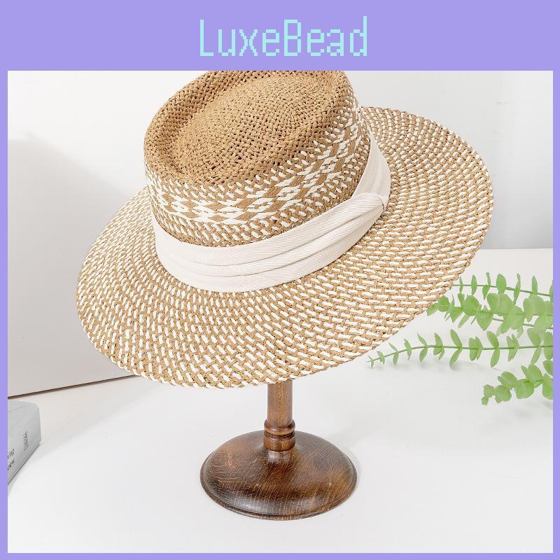 Fashion Woven Straw Hat With Wide Brim And Strap Decoration For Daily Wear
