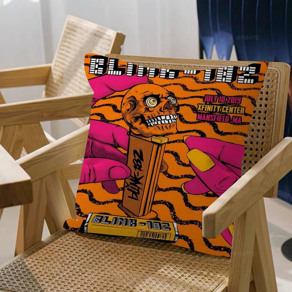 B-Blink 182 Rock Band Pillowcase toon Gift Cushion Cover Bedroom Home Sofa Chair Seat Decor pillow case