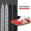 Silk Ribbon Lace Trim Shoelaces for DIY Ballet-Style Samba T-Toe German Training Shoes
