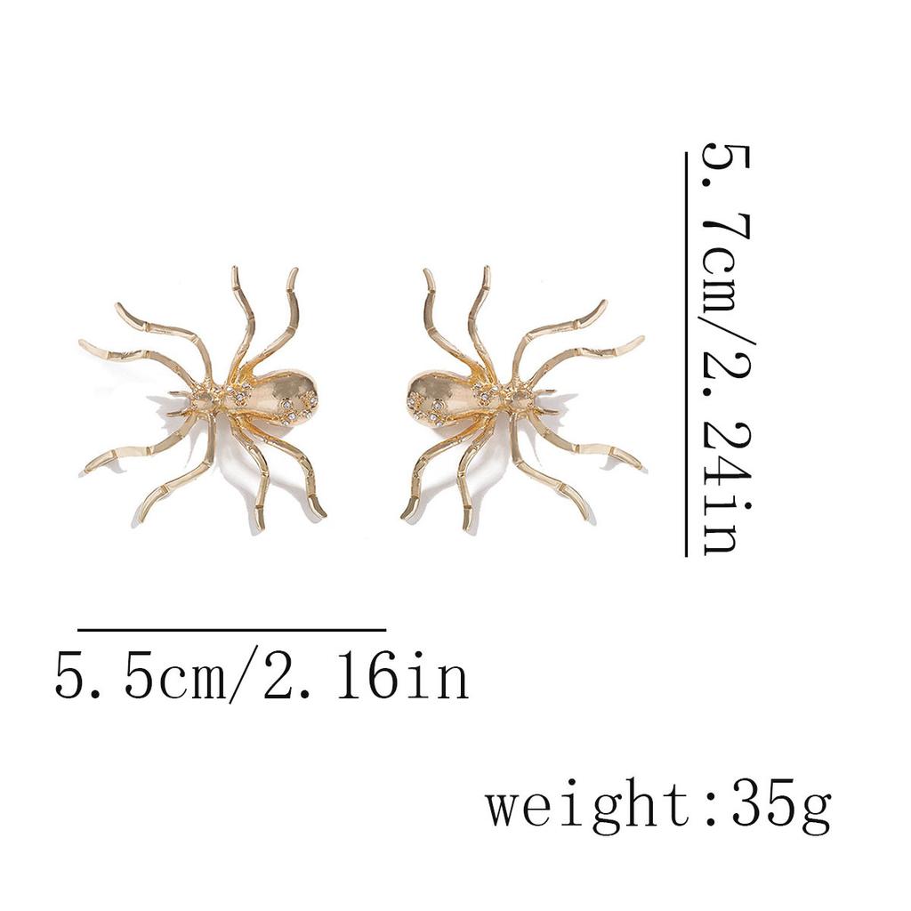 European and American niche street handsome personality alternative design sense exaggerated alloy spider versatile earrings