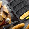 Set of 3 Silicone Baguette Pan and Hamburger Bun Pan Set with Spatula Nonstick 4 Wave Baguette Baking Tray 6 Cup Hamburger Bun Mold for Homemade