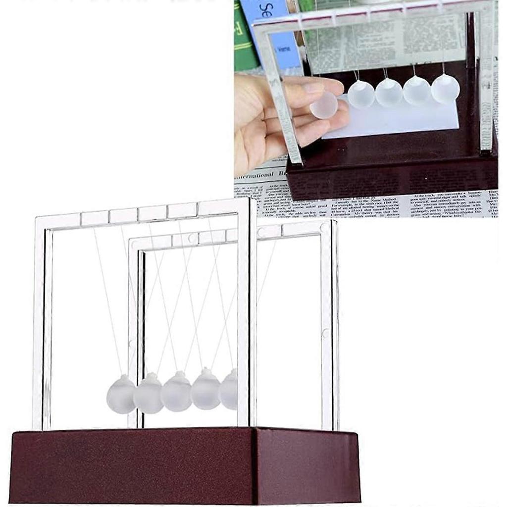 LED Light Up Cradle Balance Balls Glass Swing Puzzle Desk Toy for Home Office