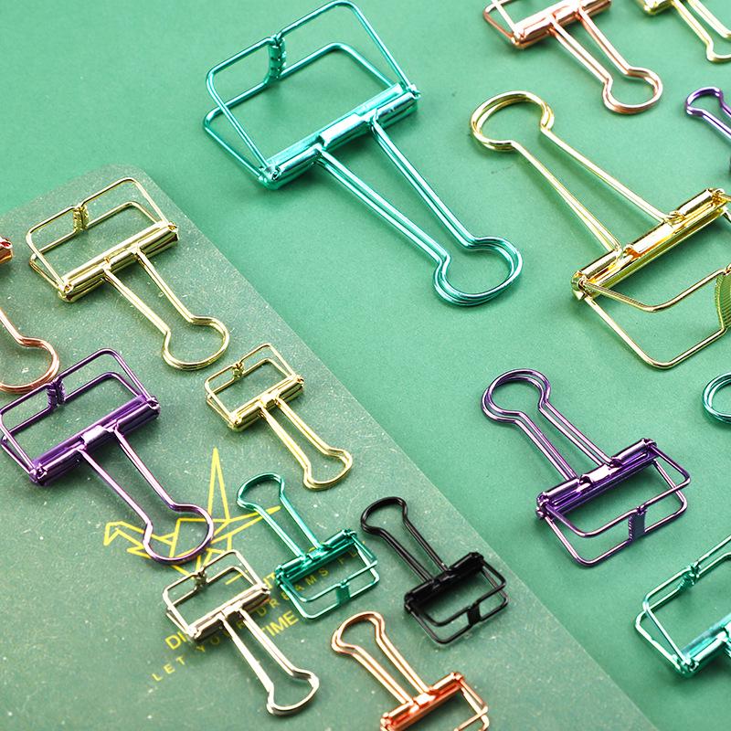 Yuezhen Retro Metal Swallowtail Clips – Colorful Boxed Journal & Office Paper Clips