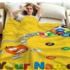 1PC M&M's Custom Name Patterned Flannel Blanket Suitable For All Seasons for Home Decor Warmth and Comfort Gifts Holiday Present