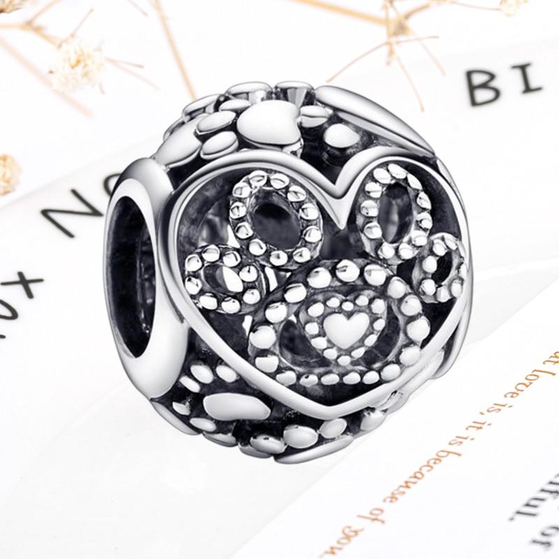 DIY Sparkling Paw Print Charm Beads for Pet Cat Dog Bracelets Jewelry Gifts Accessories
