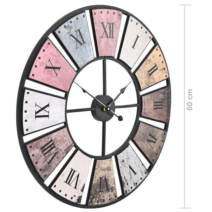 VidaXL Vintage Wall Clock Quartz Movement XXL Kitchen Living Room Watch 50647