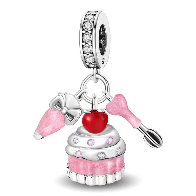Kupfer Blume Koffer Vierblättriges Kleeblatt Schildkröten Anhänger Perlen Passend für Original Pan Armbänder DIY Echtschmuck Geschenk