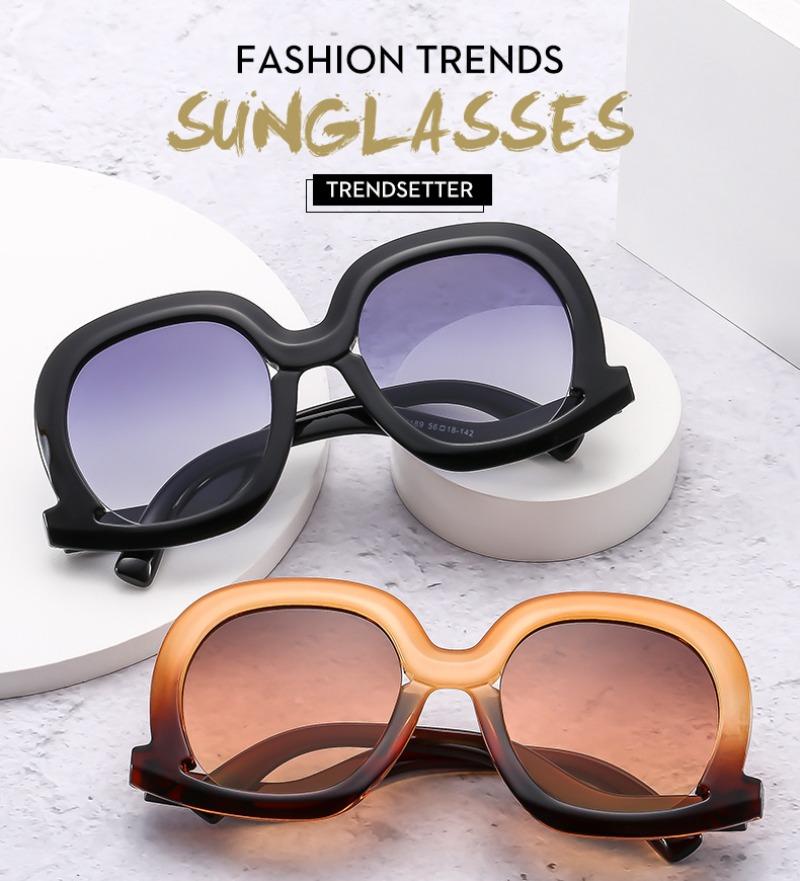 New Women Large Frame Oval Sunglasses Fashion Anti Glare UV400 Protection Retro Outdoor Shading Eyewear