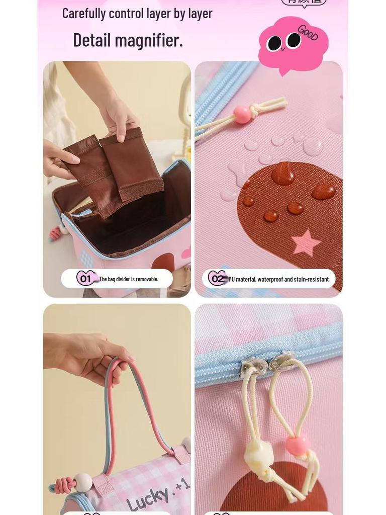 2025 Large Capacity Portable Waterproof Makeup Travel Handbag