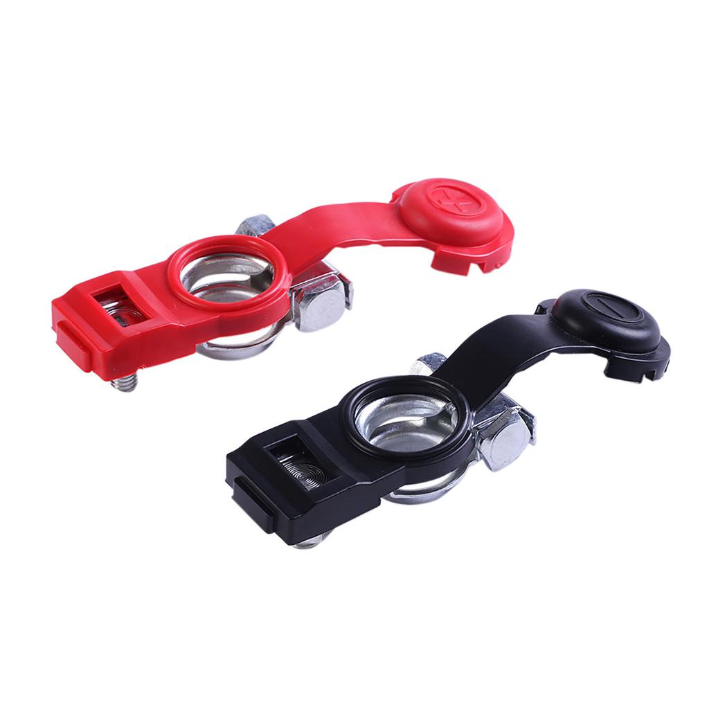 3Pcs Car Battery Terminal Set Negative and Positive with Plastic Cover Good Conductivity Clamps Connector